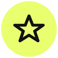 Simple black check mark on yellow background.